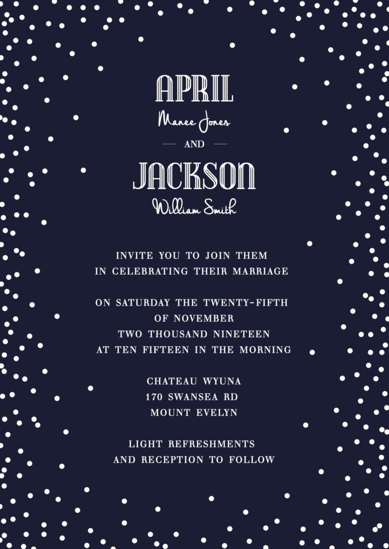 April Wedding Invitation
