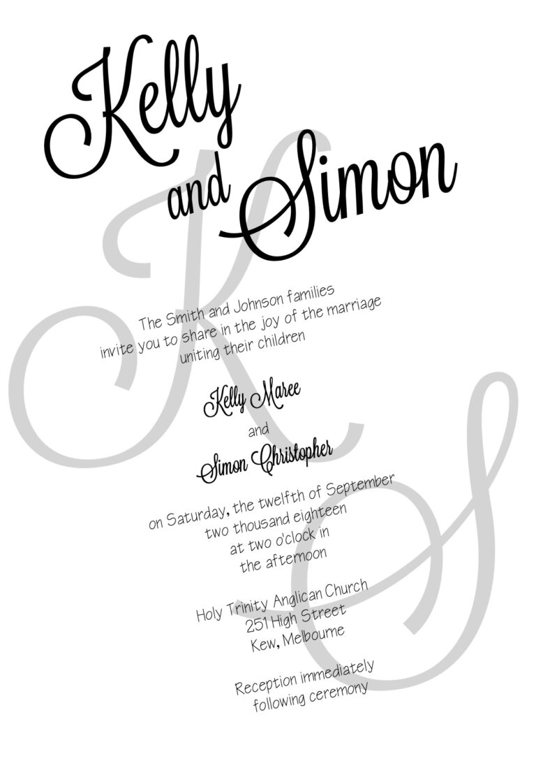 Kelly Wedding Invitation