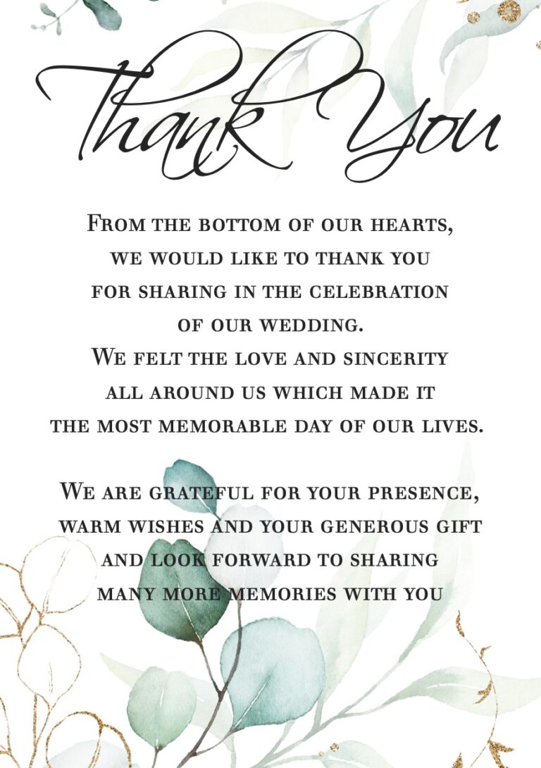 Olivia Wedding Thank You