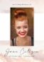 Memorial image with smiling redhead woman