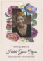 Memorial portrait with floral border.
