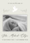 Memorial card for baby with dove illustration