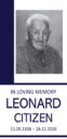 Memorial card for Leonard Citizen, 1938-2018.