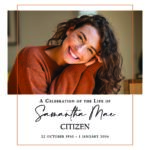Portrait of smiling woman in brown sweater